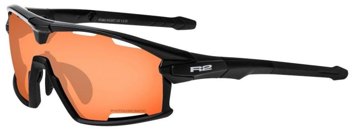 R2 Rocket sportsbrille sort/oransje AT098G, , Birk